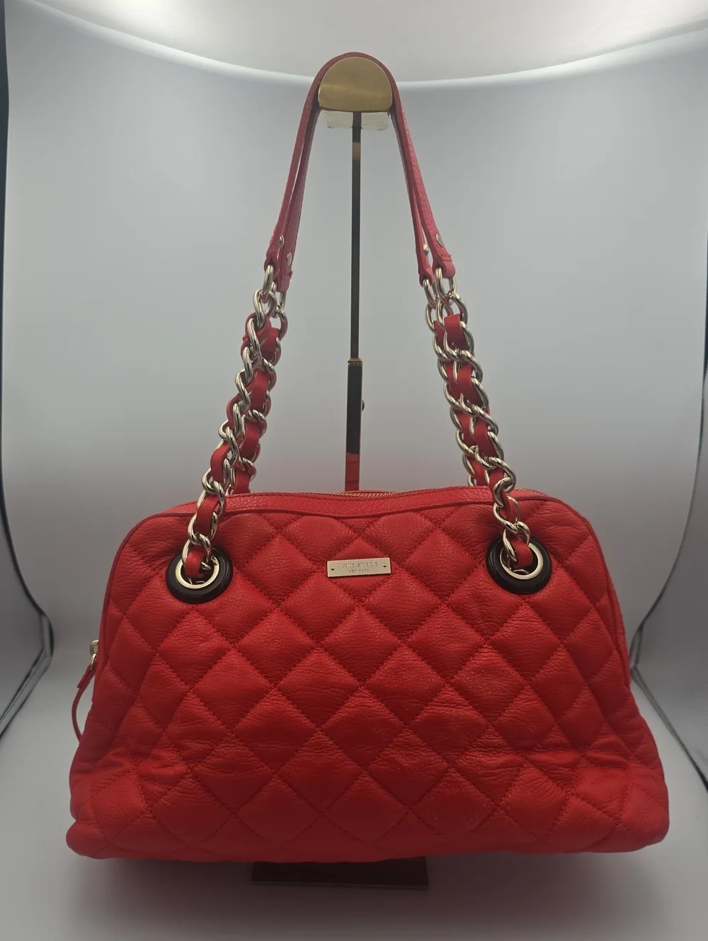 Kate Spade Orange Liberty Street Helena Quilted Chain Med Shoulder Bag (GOOD)🧡